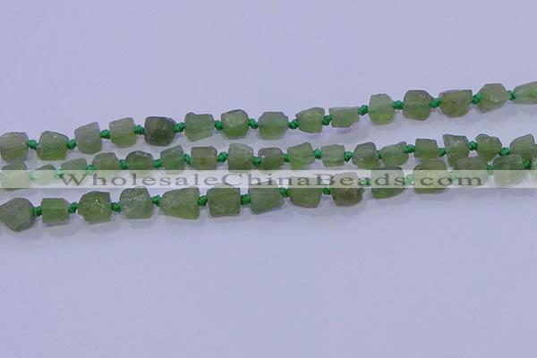 CNG5909 15.5 inches 4*6mm - 6*10mm nuggets rough green apatite beads