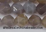 CNG6023 15.5 inches 12mm faceted nuggets grey agate beads