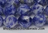 CNG6031 15.5 inches 12mm faceted nuggets blue spot stone beads