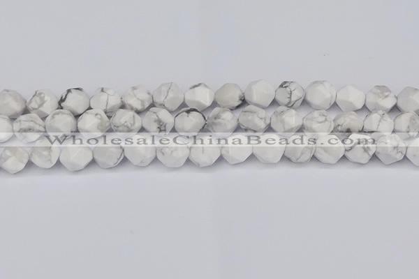 CNG6033 15.5 inches 12mm faceted nuggets white howlite beads