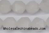 CNG6043 15.5 inches 12mm faceted nuggets white jade beads