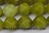 CNG6044 15.5 inches 12mm faceted nuggets lemon jade beads