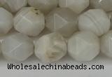 CNG6080 15.5 inches 8mm faceted nuggets grey agate beads