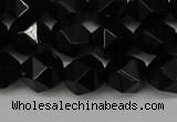 CNG6089 15.5 inches 8mm faceted nuggets black agate beads