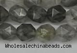 CNG6096 15.5 inches 8mm faceted nuggets cloudy quartz beads