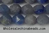 CNG6102 15.5 inches 8mm faceted nuggets blue aventurine beads