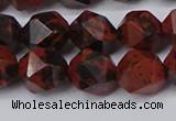 CNG6107 15.5 inches 8mm faceted nuggets mahogany obsidian beads