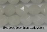 CNG6113 15.5 inches 8mm faceted nuggets white jade beads