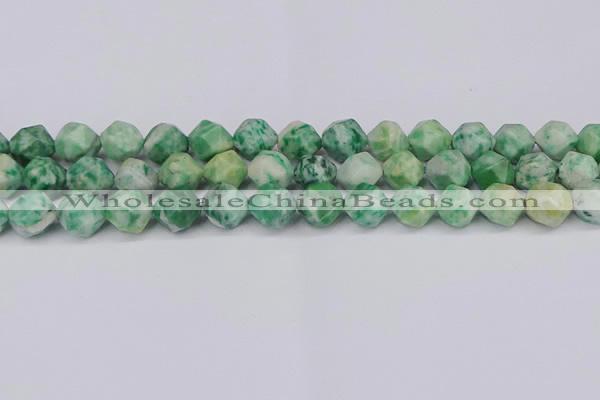 CNG6116 15.5 inches 8mm faceted nuggets Qinghai jade beads