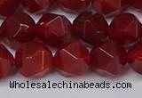 CNG6159 15.5 inches 10mm faceted nuggets red agate beads