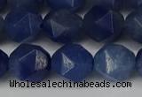 CNG6177 15.5 inches 10mm faceted nuggets blue aventurine beads