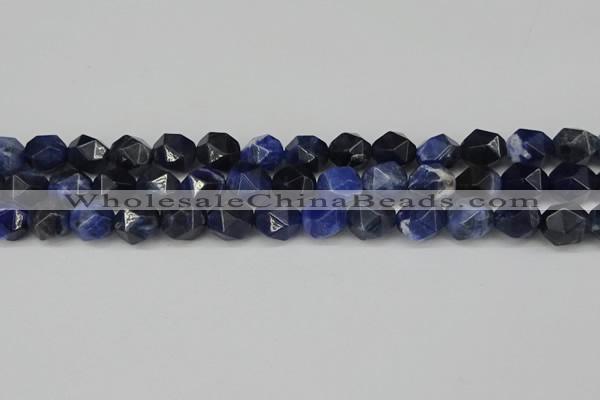 CNG6179 15.5 inches 10mm faceted nuggets sodalite gemstone beads