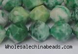 CNG6192 15.5 inches 10mm faceted nuggets Qinghai jade beads