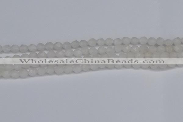 CNG6235 15.5 inches 6mm faceted nuggets white jade beads