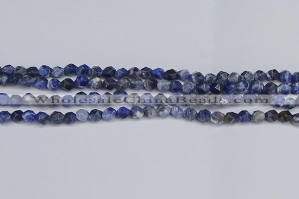 CNG6251 15.5 inches 6mm faceted nuggets sodalite beads wholesale