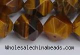 CNG6299 15.5 inches 14mm faceted nuggets yellow tiger eye beads