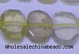 CNG6304 15.5 inches 13*18mm - 15*20mm faceted freeform lemon quartz beads