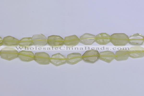 CNG6328 15.5 inches 14*18mm - 16*22mm freeform lemon quartz beads