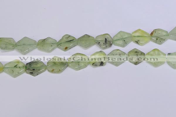 CNG6330 14*18mm - 16*22mm freeform green rutilated quartz beads