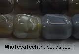 CNG6410 15.5 inches 15*20mm faceted nuggets grey agate beads