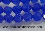 CNG6508 15.5 inches 6mm faceted nuggets blue agate beads