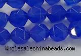 CNG6509 15.5 inches 8mm faceted nuggets blue agate beads