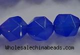 CNG6511 15.5 inches 12mm faceted nuggets blue agate beads