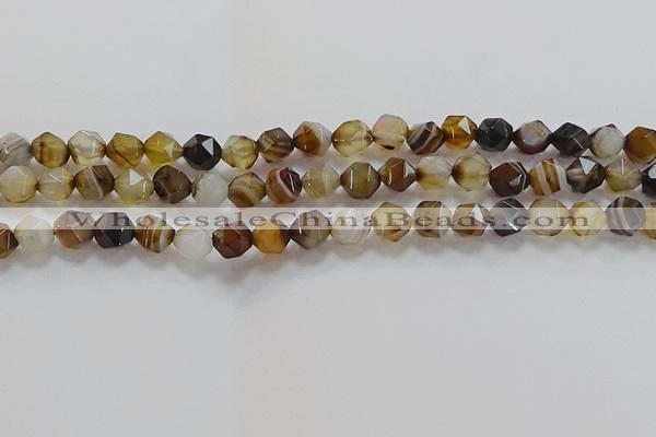 CNG6517 15.5 inches 8mm faceted nuggets line agate beads