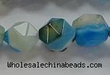 CNG6527 15.5 inches 12mm faceted nuggets line agate beads