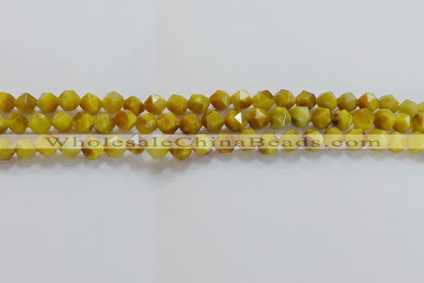 CNG6530 15.5 inches 6mm faceted nuggets golden tiger eye beads