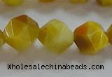 CNG6533 15.5 inches 12mm faceted nuggets golden tiger eye beads