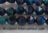 CNG6538 15.5 inches 6mm faceted nuggets blue tiger eye beads