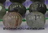 CNG6872 12*16mm - 13*18mm nuggets green rutilated quartz beads