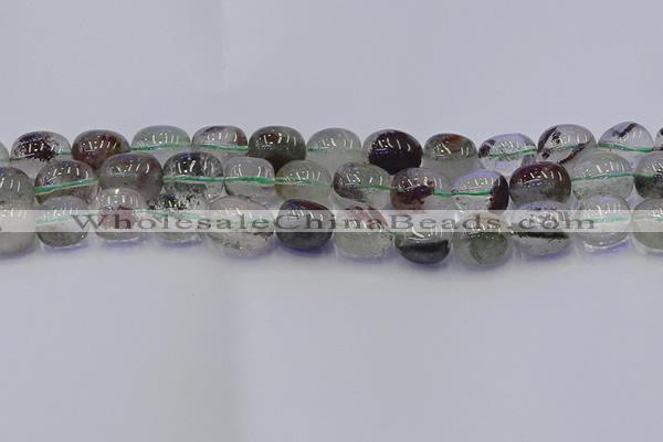 CNG6913 15.5 inches 13*18mm - 15*20mm nuggets green phantom quartz beads