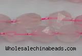 CNG6915 15.5 inches 8*12mm - 12*16mm faceted nuggets rose quartz beads