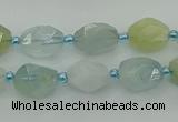 CNG6920 15.5 inches 8*12mm - 12*16mm faceted nuggets aquamarine beads