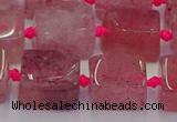 CNG6931 15.5 inches 8*12mm - 10*16mm nuggets strawberry quartz beads