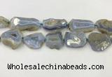 CNG6951 15.5 inches 22*30mm - 30*40mm freeform blue chalcedony beads