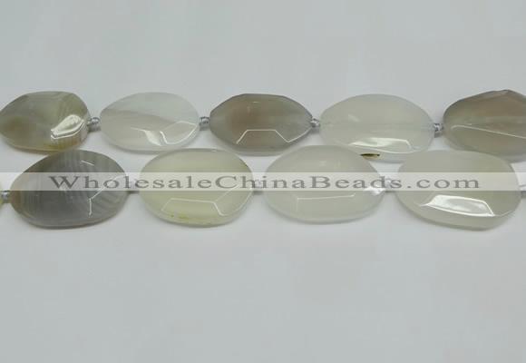 CNG7081 15.5 inches 25*35mm - 35*45mm faceted freeform agate beads