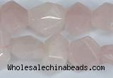 CNG7145 15.5 inches 8*12mm - 13*18mm faceted nuggets rose quartz beads