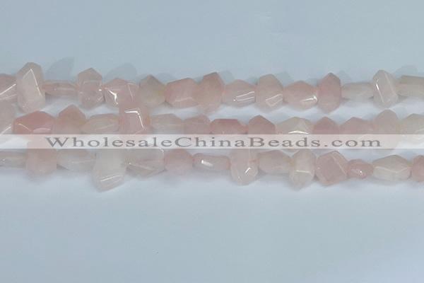 CNG7145 15.5 inches 8*12mm - 13*18mm faceted nuggets rose quartz beads