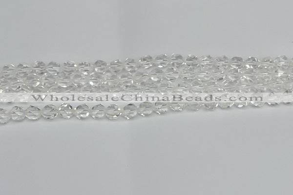 CNG7210 15.5 inches 6mm faceted nuggets white crystal beads