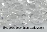 CNG7212 15.5 inches 10mm faceted nuggets white crystal beads