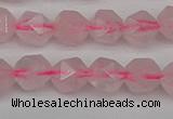 CNG7226 15.5 inches 8mm faceted nuggets rose quartz beads