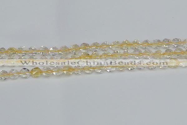 CNG7230 15.5 inches 6mm faceted nuggets citrine gemstone beads