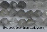 CNG7250 15.5 inches 6mm faceted nuggets cloudy quartz beads