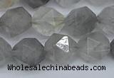 CNG7252 15.5 inches 10mm faceted nuggets cloudy quartz beads