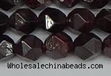 CNG7278 15.5 inches 12mm faceted nuggets red garnet beads