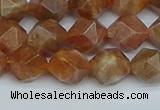 CNG7296 15.5 inches 8mm faceted nuggets sunstone beads