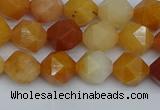 CNG7360 15.5 inches 6mm faceted nuggets yellow jade beads